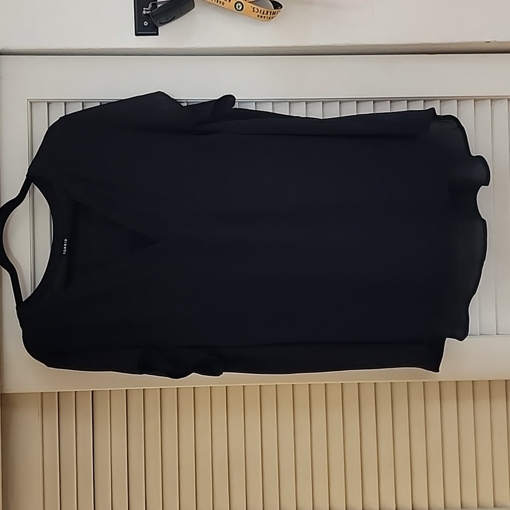 Torrid work blouse dress shirt 2x black